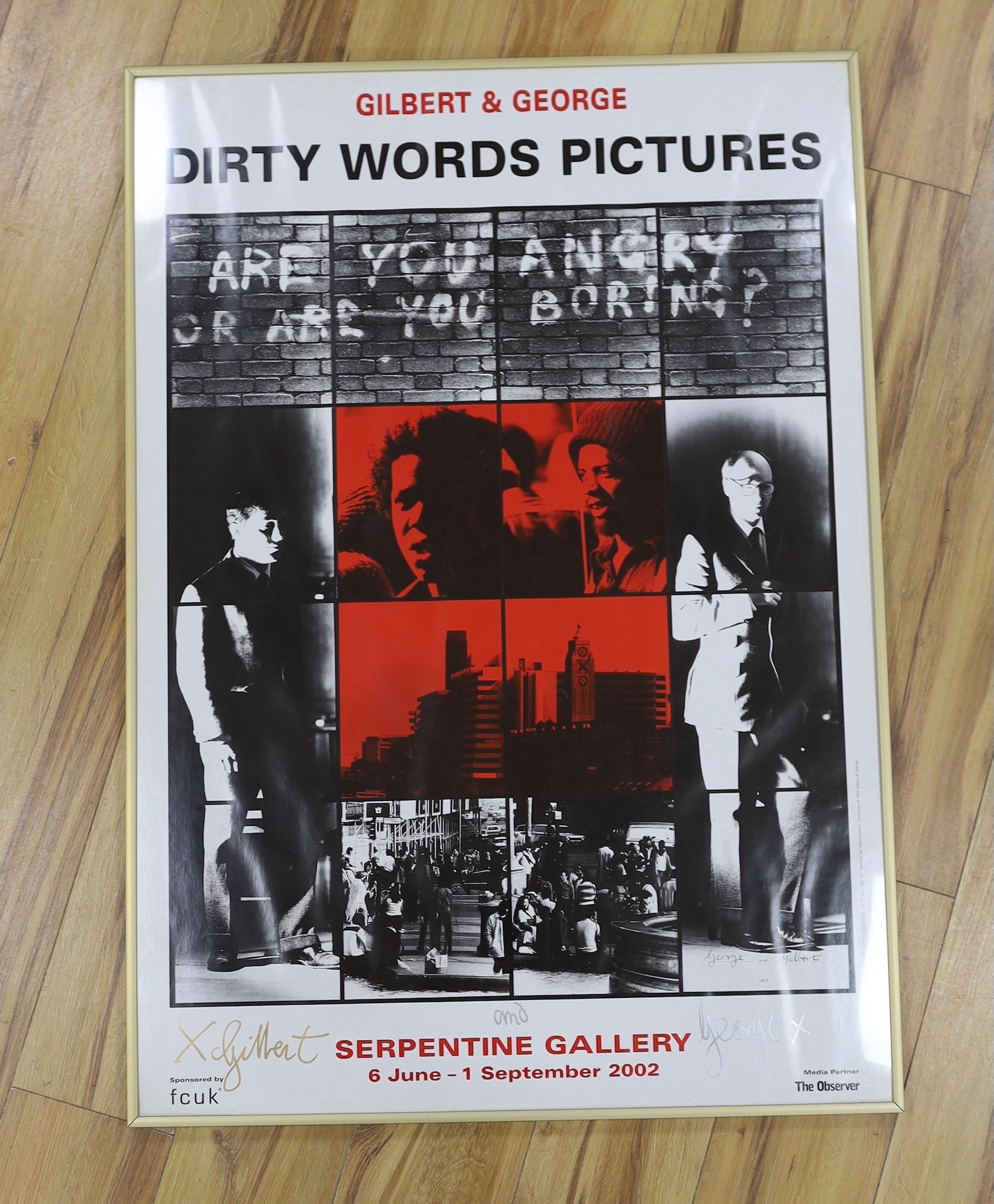 A Gilbert & George signed poster, Serpentine Gallery 2002